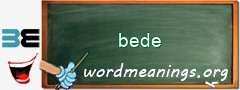 WordMeaning blackboard for bede